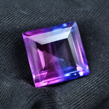 Certified loose gemstone, 17.30ct natural square-cut bi-color sapphire, with free delivery and a gift.