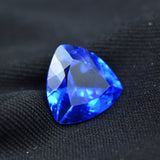 Certified Trillion Cut Tanzanite 5.10 Ct Blue Gemstone on Black Background – Natural from Tanzania