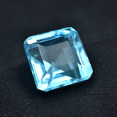 12.85 Ct Natural Square Aquamarine Gemstone on Black Background Certified Eye Clean