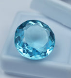Personalized March Birth Stone Round Cut Certified Aquamarine 12.74 Ct Blue Natural Aquamarine Loose Gemstone Aquamarine Ring , Grow In Protection | Free Delivery Free Gift | Best Offer