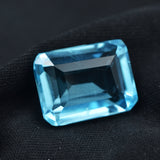 14.99 Ct Aquamarine Emerald Cut Gemstone on Black Background