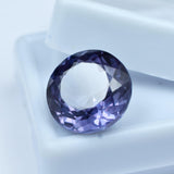 10.65 Ct Round Alexandrite Gemstone on White Box – Certified Natural Color-Change Stone