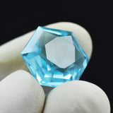 Certified Blue Aquamarine 10.23 Ct Held in Fingers