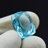 Certified Blue Aquamarine 13.94 Ct Held in Fingers