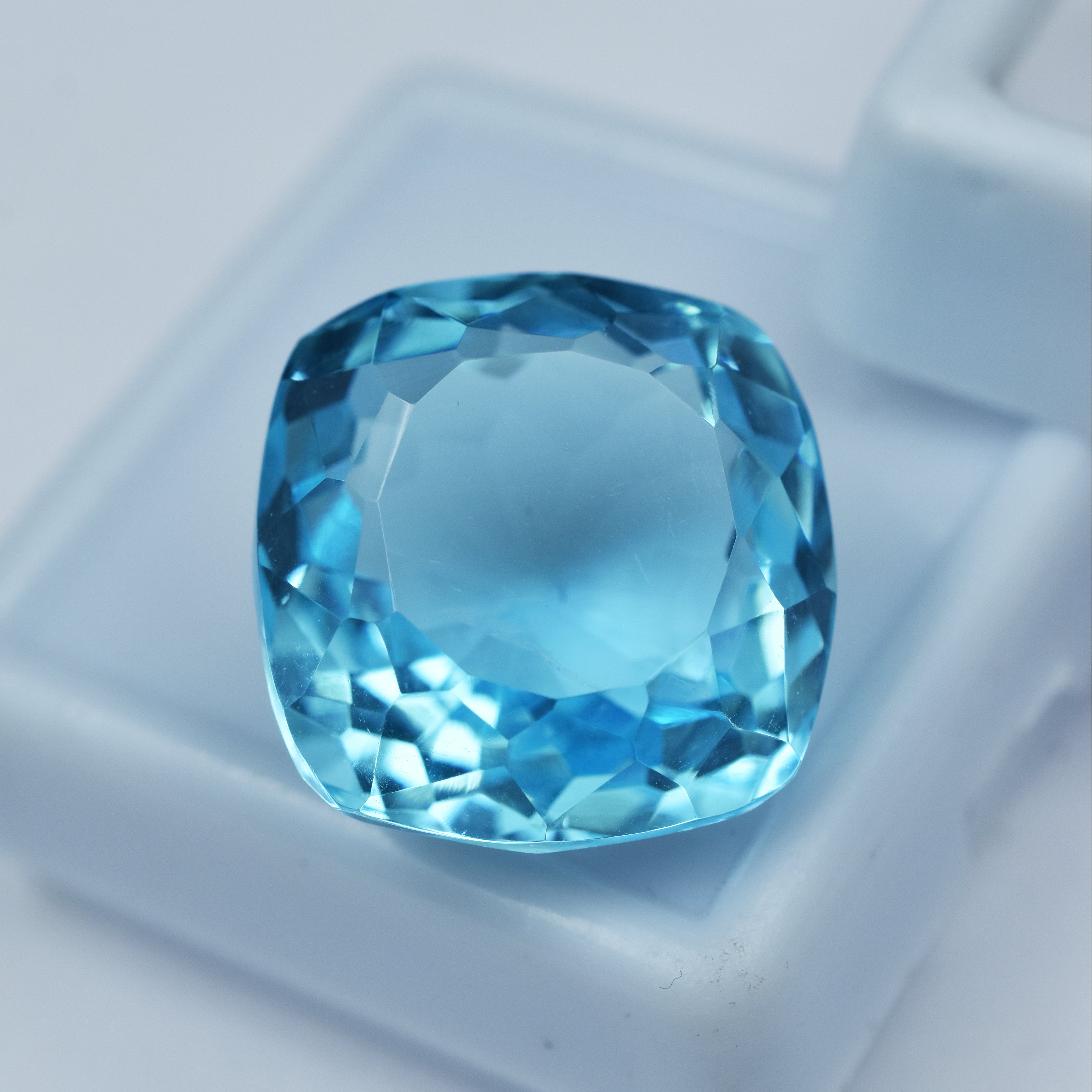 Natural Certified 14.35 Ct Square Cushion Shape Natural Stunning Rare Quality Blue Aquamarine Loose Gemstone | Free Delivery Free Gift | Best Offer