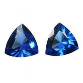 Natural Sapphire blue Trillion Shape 21 Ct Certified Loose Gemstone Pair