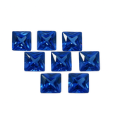 Blue Sapphire CERTIFIED Square Cut Ring Size 8 PCS Natural Loose Gemstone Lot