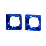 7x5 mm Blue Sapphire Square Cut Pair CERTIFIED 2.00 Ct Natural Loose Gemstone