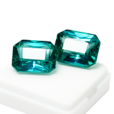 CERTIFIED 20.10 Ct Natural Grandidierite Loose Gemstone Green Emerald Cut Pair