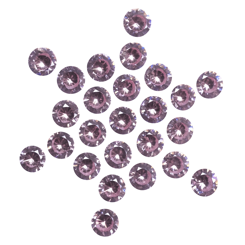 8 pcs 5mm natural pink sapphire round brilliant cut certified gemstones