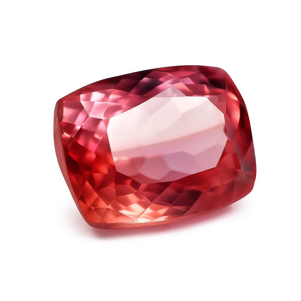 16.95 carat cushion-cut bi-color sapphire, a certified natural loose gemstone