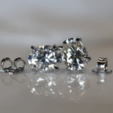 CERTIFIED 12.8 Ct Synthetic White Moissanite Stunning Oval Cut Earring Pair