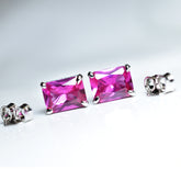 Mozambique Natural Earring Pair CERTIFIED Emerald Pink Ruby Gift For Birthday