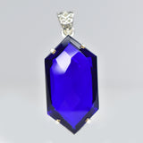 81.45 Ct CERTIFIED 925 Sterling Silver Fancy Blue Topaz Gemstone Pendant
