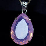 Certified Pink Opal 101.3 Ct Oval Lab Created 925 Sterling Silver Pendant
