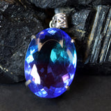 Certified 117.60 Ct Bi-Color Lab Created Tourmaline Oval Cut Gemstone Pendant