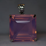 Lab Created Opal Pendant 133.05 Ct 925 Sterling Silver Square CERTIFIED Gemstone