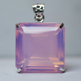 Lab Created Opal Pendant 133.05 Ct 925 Sterling Silver Square CERTIFIED Gemstone