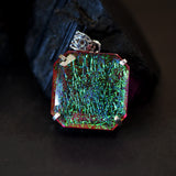 Monarch Opal 99.25 Ct 925 Sterling Silver Square Lab Created Pendant Certified