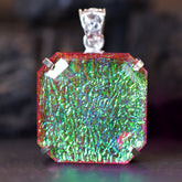 Monarch Opal 99.25 Ct 925 Sterling Silver Square Lab Created Pendant Certified