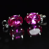 NATURAL Pink Ruby 12.85 Ct CERTIFIED Oval Cut Gems Earring Pair Free Delivery