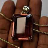 Certified Natural Color Change Alexandrite 87.90 Ct Pendant Emerald Cut Stone