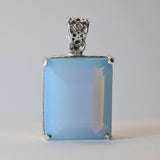 925 Sterling Silver 120.56 Ct Natural Pendant Opal Emerald Gemstone Free Gift