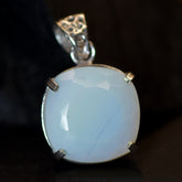 Certified Square Cushion 57.75 Ct 925 Sterling Silver Opal Gems Pendant