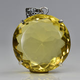 Lab Created 925 Sterling Silver Pendant 124 Ct Yellow Sapphire Rare Gemstone