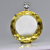 Lab Created 925 Sterling Silver Pendant 124 Ct Yellow Sapphire Rare Gemstone