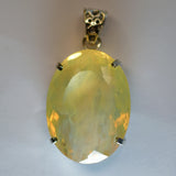 925 Sterling Silver Natural Opal Pendant Emerald 65 Ct Yellow Certified Gemstone