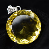Lab Created 925 Sterling Silver Pendant 124 Ct Yellow Sapphire Rare Gemstone