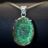 Lab Created Monarch 77.85Ct 925 Sterling Silver Opal Gemstone Pendant Certified