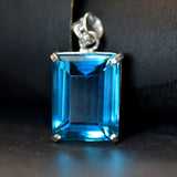 Lab Created Sapphire 58.55 Ct 925 Sterling Silver Gems Pendant Emerald CERTIFIED