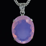 Natura Pink Opal 81 Ct Oval Cut Certified 925 Sterling Silver Pendant Rare Gems