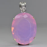 Natura Pink Opal 81 Ct Oval Cut Certified 925 Sterling Silver Pendant Rare Gems
