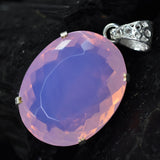 Natura Pink Opal 81 Ct Oval Cut Certified 925 Sterling Silver Pendant Rare Gems