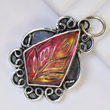 Certified Natural 46 Ct 925 Sterling Silver Opal Gemstone Fancy Pendant