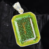 Candian Certified 92 Ct Lab Created Ammolite 925 Sterling Silver Pendant Gems