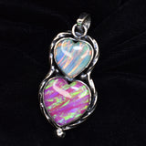 Certified Natural 41 Ct 925 Sterling Silver Opal Gemstone Fancy Heart Pendant