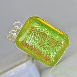 Candian Certified 92 Ct Lab Created Ammolite 925 Sterling Silver Pendant Gems