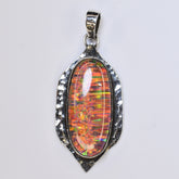 Brazilian 39 Ct Certified NATURAL 925 Sterling Silver Opal Gems Oval Pendant