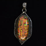 Brazilian 39 Ct Certified NATURAL 925 Sterling Silver Opal Gems Oval Pendant