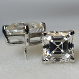 Beautiful Square Synthetic Moissanite 15Ct White Gems Earring Pair Best For Gift