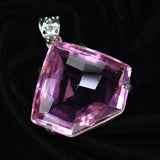 Lab Created 103.65 Ct Fancy Cut Sapphire Certified Sterling Silver Gems Pendant