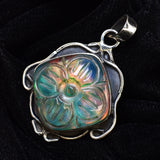 Natural 47 Ct Square Cushion Certified 925 Sterling Silver Opal Gems Pendant