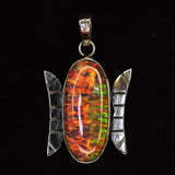 Certified Natural 33 Ct 925 Sterling Silver Opal Gemstone Oval Pendant Jewelry