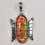 Certified Natural 33 Ct 925 Sterling Silver Opal Gemstone Oval Pendant Jewelry