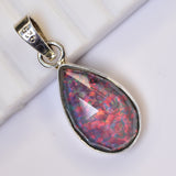 CERTIFIED 15 Ct Natural Monarch Opal 925 Sterling Silver Pear Cut Gems Pendant