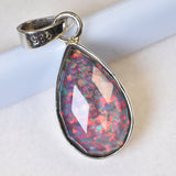 CERTIFIED 15 Ct Natural Monarch Opal 925 Sterling Silver Pear Cut Gems Pendant